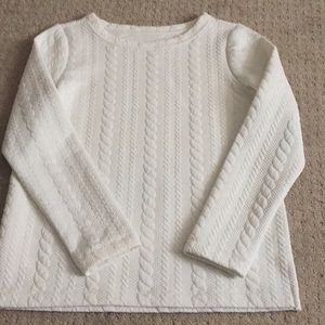 Cream Talbots Textured Long Sleeve Top